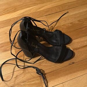 Black straps 2” heels